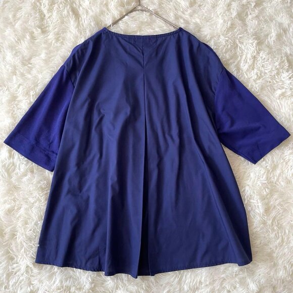 Rayon Elegant 3/4 Sleeve Blouse Blue - Picture 4 of 5